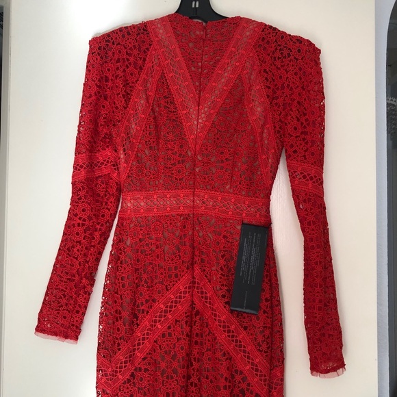 NWT BCBG Red Lace Dress ❤️ Perfect Valentines Dress! - Picture 6 of 7